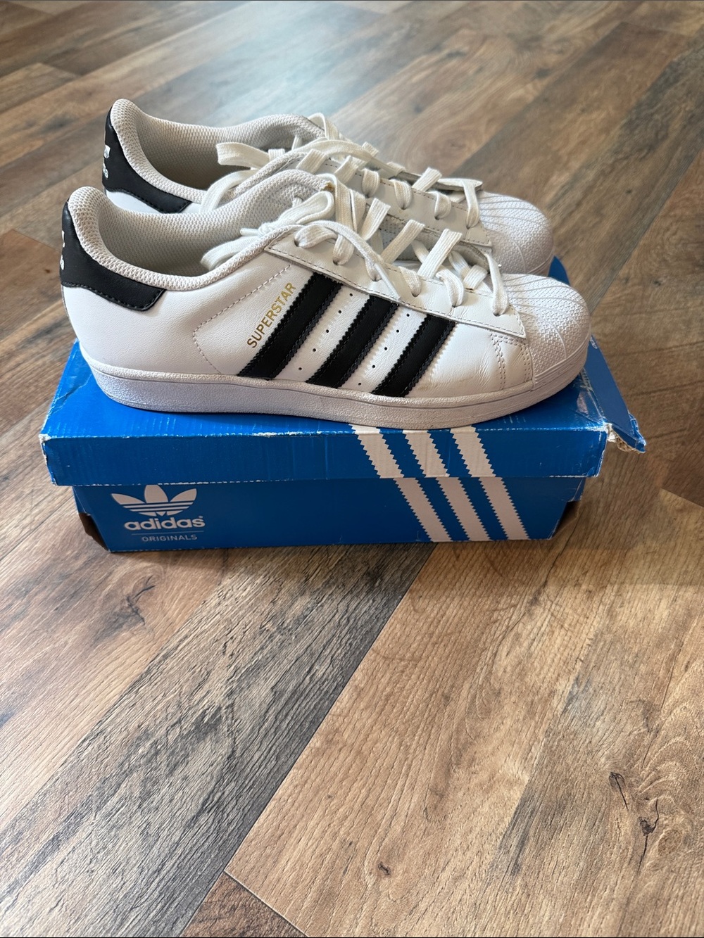 adidas White & Black Superstar Sneakers